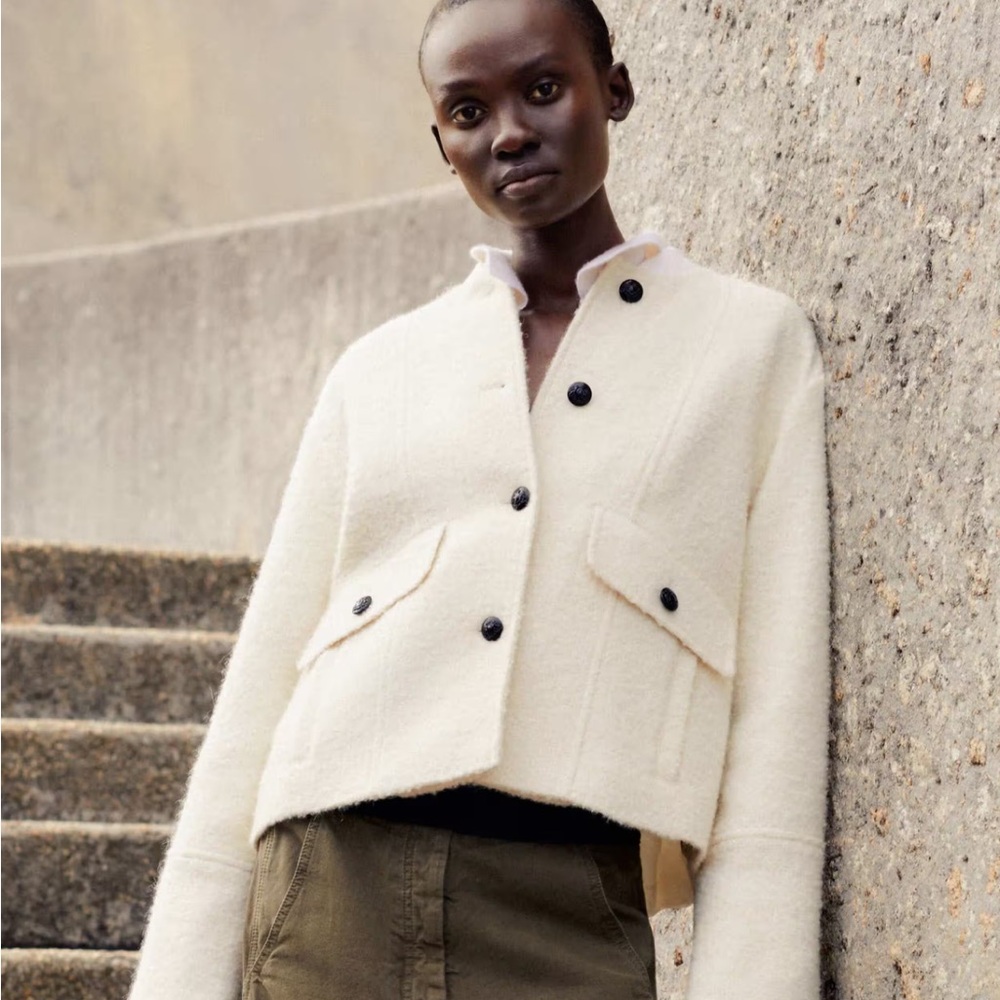 ME+EM Cream Boucle'Swing Jacket - Picture 5 of 12